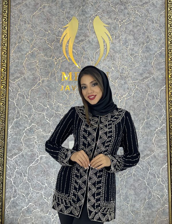 کت و شلوار مجلسی کرپ جواهر دوزی مدل عربی