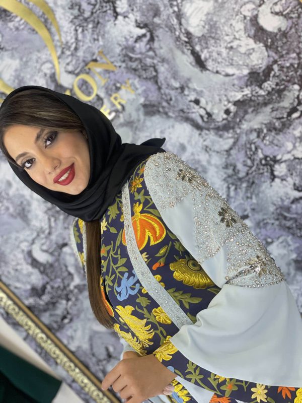مانتو مجلسی ژاکارد جواهر دوزی مدل میخک