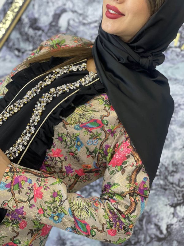کت ژاکارد جواهر دوزی مدل پرنده
