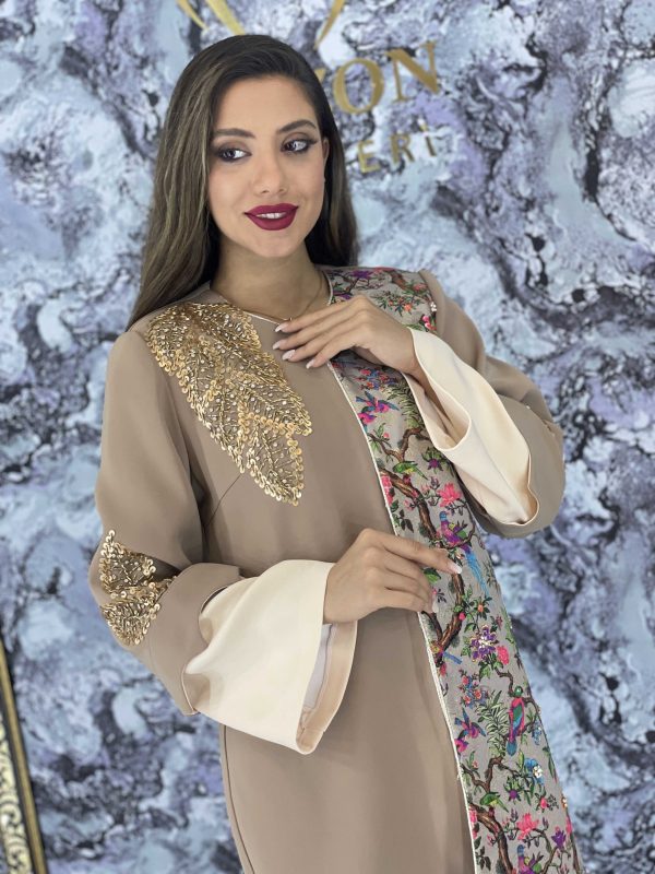 کت و شلوارکرپ جواهر دوزی مدل پرنده