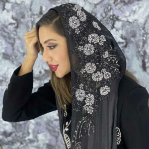 شال جواهر دوزی مدل گل رز