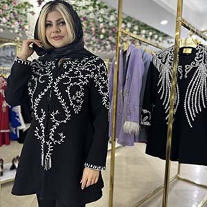 کت و شلوارکرپ جواهر دوزی مدل عروس