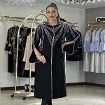 مانتو مجلسی کرپ جواهر دوزی مدل افرا