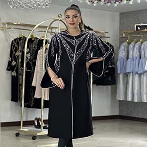 مانتو مجلسی کرپ جواهر دوزی مدل افرا
