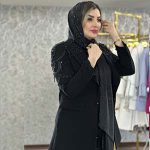 کت و شلوارکرپ جواهر دوزی مدل گندمی