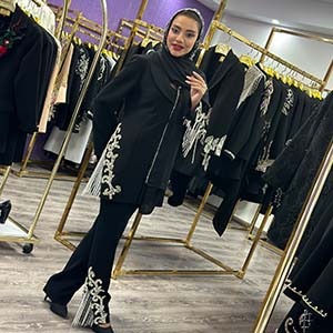 کت و شلوارکرپ جواهر دوزی مدل رستا