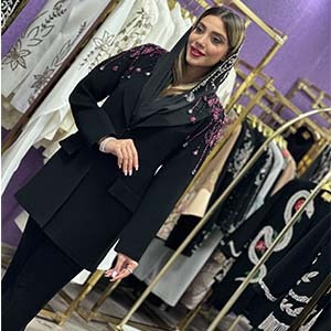 کت و شلوارکرپ جواهر دوزی مدل ثنا