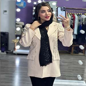 کت و شلوارکرپ جواهر دوزی مدل سوزان