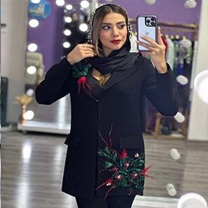 کت و شلوارکرپ جواهر دوزی مدل سوسن