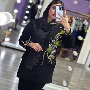 کت و شلوارکرپ جواهر دوزی مدل صوفیا