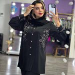 شومیز مجلسی کرپ جواهر دوزی مدل ساغر