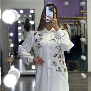 شومیز مجلسی کرپ جواهر دوزی مدل ستایش