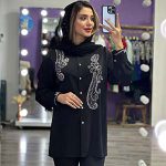 شومیز مجلسی کرپ جواهر دوزی مدل سما