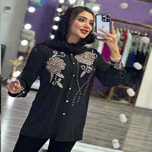 شومیز مجلسی کرپ جواهر دوزی مدل سوگند