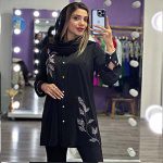 شومیز مجلسی کرپ جواهر دوزی مدل سلین